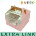 Extra Link OEM papel cartão presente caixa de bolo de embalagem com janela de pvc claro